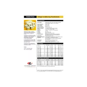 Ferrotran Voltage Conditioning Transformers